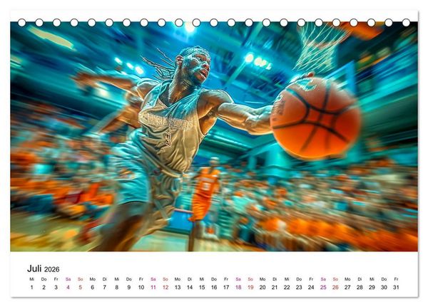 Produktbild: Basketball Erlebnisse (Tischkalender 2026 DIN A5 quer), CALVENDO Monatskalender