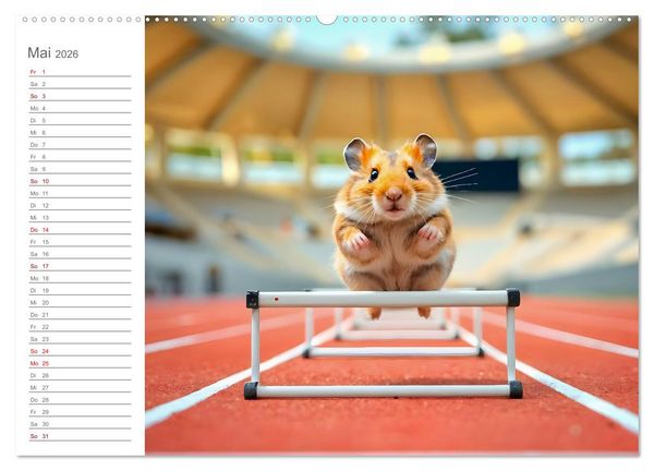 Produktbild: Hamster Olympiade - Der flauschigste Wettkampf des Jahres (hochwertiger Premium Wandkalender 2026 DIN A2 quer), Kunstdruck in Hochglanz