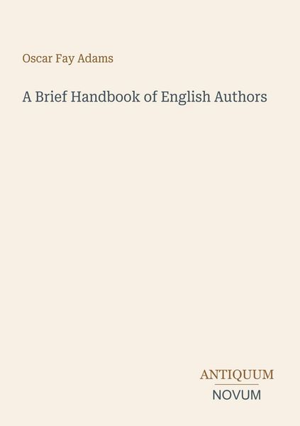 Produktbild: A Brief Handbook of English Authors
