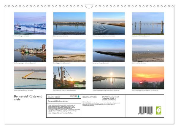Produktbild: Bensersiel K&uuml;ste und mehr (Wandkalender 2026 DIN A3 quer), CALVENDO Monatskalender