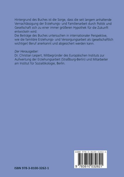 Produktbild: Familie als Beruf: Arbeitsfeld der Zukunft