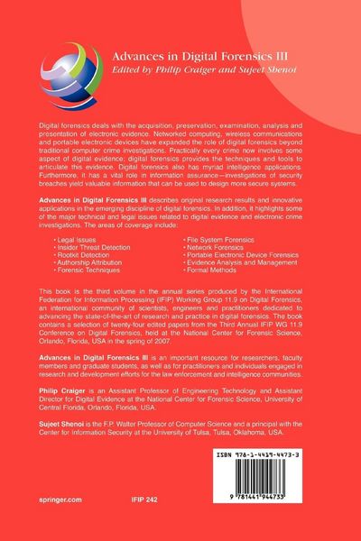 Produktbild: Advances in Digital Forensics III