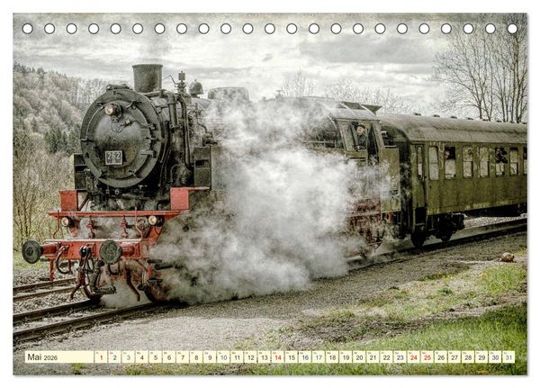 Produktbild: Dampfloks - eindrucksvolle Lokomotiven (Tischkalender 2026 DIN A5 quer), CALVENDO Monatskalender