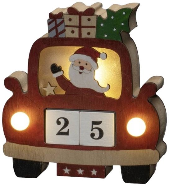 Konstsmide 3272-550 LED-Silhouette Weihnachtsmann im Auto Warmweiß LED Warmweiß  Timer, mit Schalter