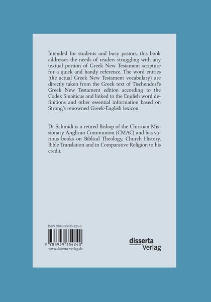 Produktbild: A Greek-English Reference Manual To The Vocabulary Of The Greek New Testament. Based on Tischendorf's Greek New Testament Text and on Strong's Greek Lexicon With Some Additions and Amendments
