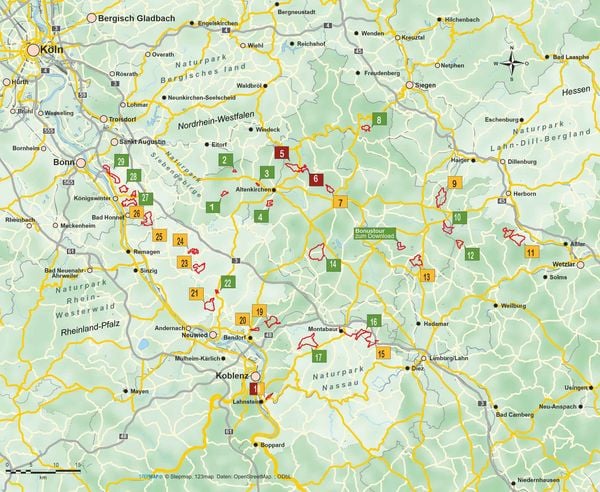 Produktbild: Westerwald mit Siebengebirge 29 Touren über aussichtsreiche Höhen und durch idyllische Täler
