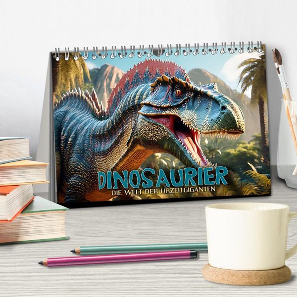 Produktbild: Dinosaurier - die Welt der Urzeitgiganten (Tischkalender 2026 DIN A5 quer), CALVENDO Monatskalender