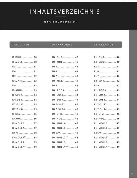Produktbild: Das Gitarren Akkordbuch - &Uuml;ber 2000 Gitarrenakkorde - Pop-Rock-Jazz-Blues-Klassik