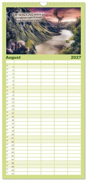 Produktbild: Familienplaner 2027 - Wo die wilden Drachen wohnen mit 5 Spalten (Wandkalender, 21 x 45 cm) CALVENDO