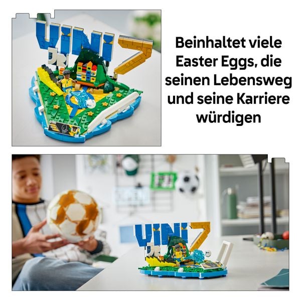 Produktbild: LEGO Editions 43027 Vini Jr., Fu&szlig;ball-Highlights, Fu&szlig;ball-Deko; Bauset f&uuml;r Kinder
