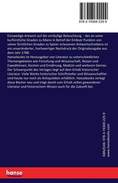 Produktbild: Einsweilige Antwort auf die vorl&auml;ufige Beleuchtung
