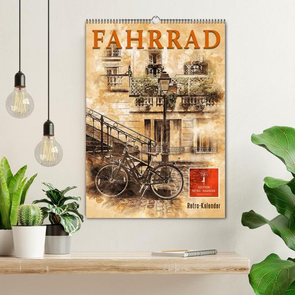 Produktbild: Fahrrad - Retro-Kalender (Wandkalender 2026 DIN A2 hoch), CALVENDO Monatskalender