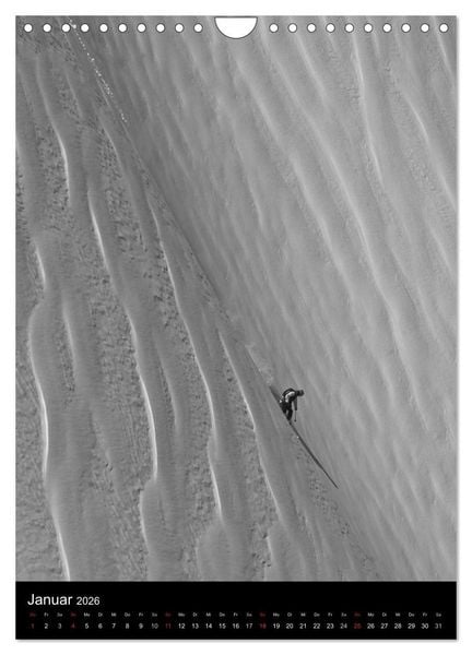 Produktbild: Monochrome Ski (Wandkalender 2026 DIN A4 hoch), CALVENDO Monatskalender