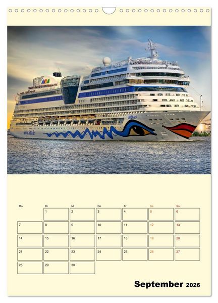 Produktbild: Kreuzfahrtschiffe - die Welt ist dein Ziel (Wandkalender 2026 DIN A3 hoch), CALVENDO Monatskalender