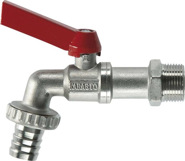 GARDENA 07332-20 Kugel-Auslaufhahn 1/2' (12.5 mm) Schlauch-Anschluss 13 mm (1/2') Ø Silber, Rot