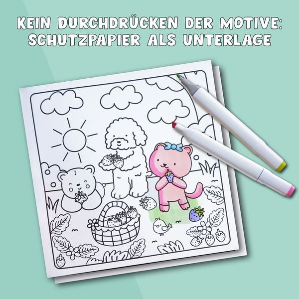 Produktbild: Cosy Coloring &bdquo;Cotton Candy&ldquo; Ausmalset - Einfach niedlich ausmalen