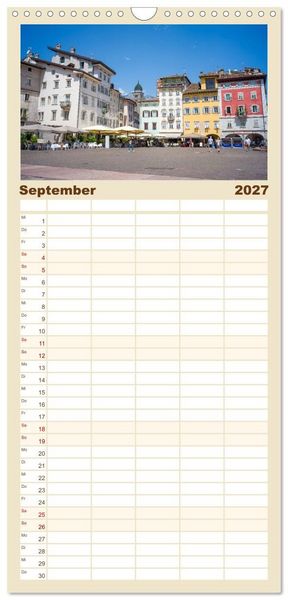 Produktbild: Familienplaner 2027 - Trient - Hauptstadt des Trentino mit 5 Spalten (Wandkalender, 21 x 45 cm) CALVENDO