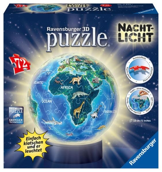 3D Puzzle Ravensburger Puzzle-Ball Nachtlicht Erde bei Nacht 72 Teile