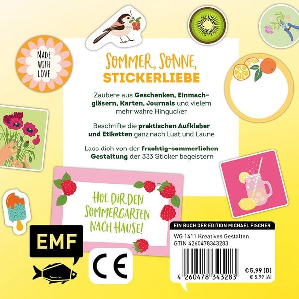 Produktbild: 333 Sticker - Sommergarten: Küchen-Etiketten und Aufkleber mit beschreibbarer Oberfläche