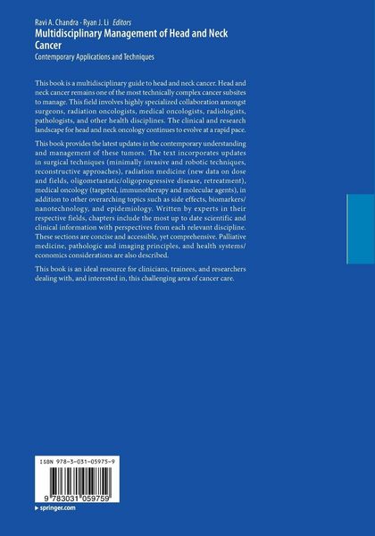 Produktbild: Multidisciplinary Management of Head and Neck Cancer