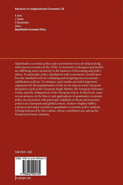 Produktbild: Quantitative Economic Policy