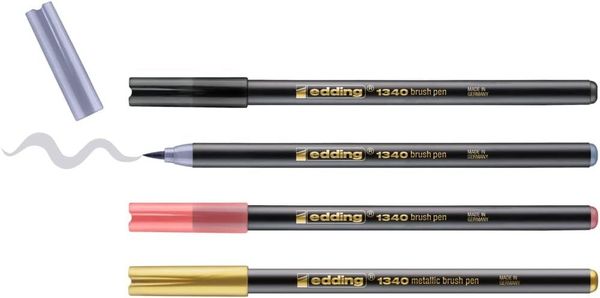 Produktbild: Edding 1340 brush pen Mix, Pinselstift Handlettering Mix 4er Set