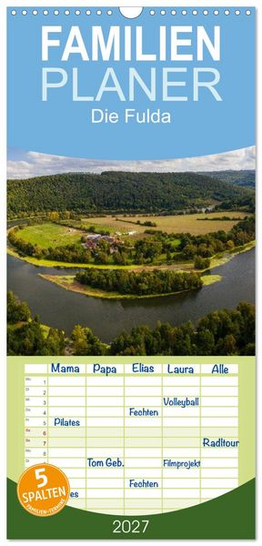 Produktbild: Familienplaner 2027 - Die Fulda mit 5 Spalten (Wandkalender, 21 x 45 cm) CALVENDO