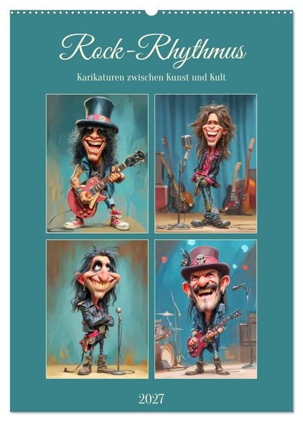Produktbild: Rock-Rhythmus. Karikaturen zwischen Kunst und Kult (Wandkalender 2027 DIN A2 hoch), CALVENDO Monatskalender