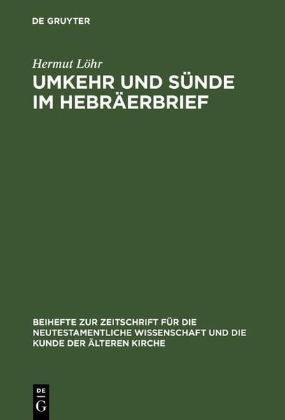 Produktbild: Umkehr und S&uuml;nde im Hebr&auml;erbrief