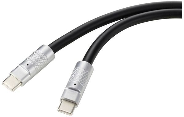 Renkforce USB-C Kabel USB 2.0 USB-C Stecker, USB-C Stecker 0.50m Schwarz RF-6056870