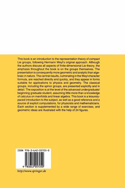 Produktbild: Representations of Compact Lie Groups