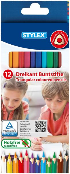 Produktbild: Stylex Buntstifte, Dreikant, 12 St&uuml;ck