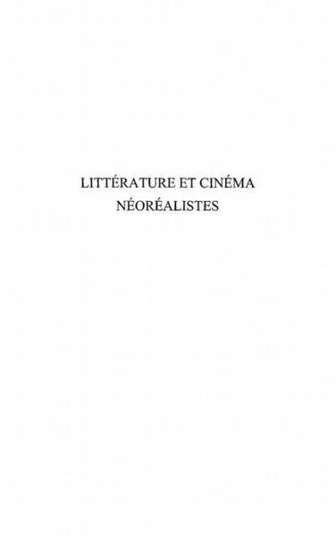 Produktbild: Litterature et cinema neorealistes