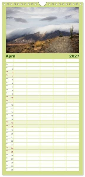 Produktbild: Familienplaner 2027 - Traumhafte Wege - Unterwegs auf Neuseelands S&uuml;dinsel mit 5 Spalten (Wandkalender, 21 x 45 cm) CALVENDO