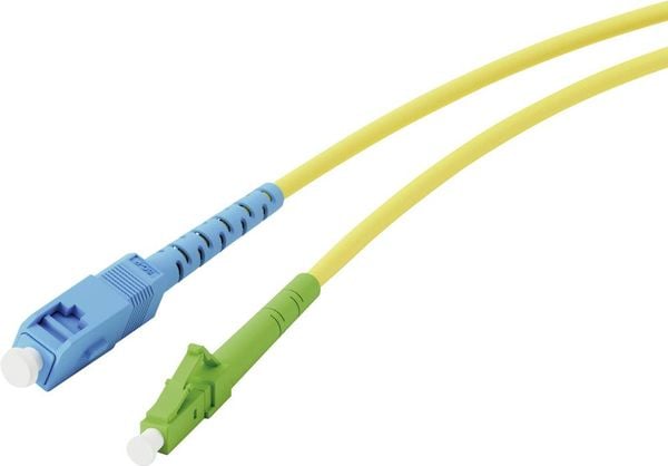 Vivanco 45715 Glasfaser Netzwerkkabel, Patchkabel SC, LC 5m Neongelb, Neongrün, Neonblau extrem dünn, Flexibel, flexible