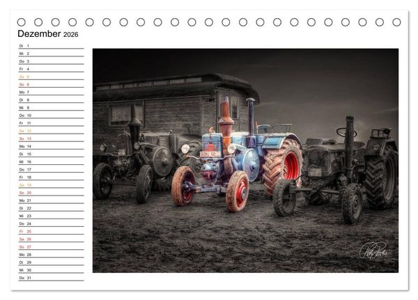 Produktbild: Trecker - Oldtimer / Geburtstagskalender (Tischkalender 2026 DIN A5 quer), CALVENDO Monatskalender