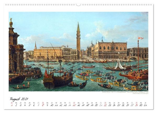 Produktbild: Venedig - Gem&auml;lde aus drei Jahrhunderten. Kunstkalender (hochwertiger Premium Wandkalender 2027 DIN A2 quer), Kunstdruck in Hochglanz