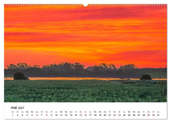 Produktbild: Couchers de soleil magiques &ndash; Jeux de lumi&egrave;re entre ciel et terre (Calendrier mural 2027 DIN A2 vertical), CALVENDO calendrier mensuel