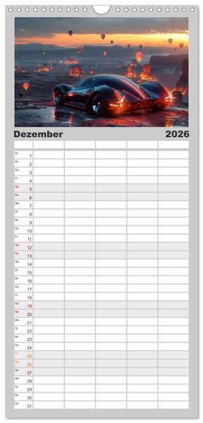 Produktbild: Familienplaner 2026 - Future Rides mit 5 Spalten (Wandkalender, 21 x 45 cm) CALVENDO