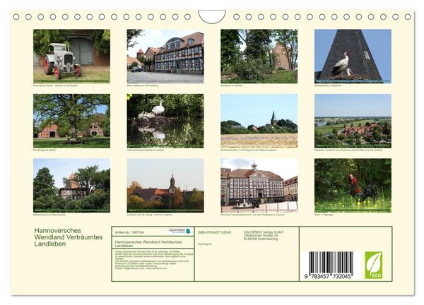 Produktbild: Hannoversches Wendland Vertr&auml;umtes Landleben (Wandkalender 2026 DIN A4 quer), CALVENDO Monatskalender
