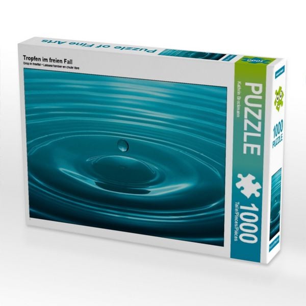 Produktbild: CALVENDO Puzzle Tropfen im freien Fall | 1000 Teile Lege-Gr&ouml;&szlig;e 64 &times; 48 cm Foto-Puzzle f&uuml;r gl&uuml;ckliche Stunden