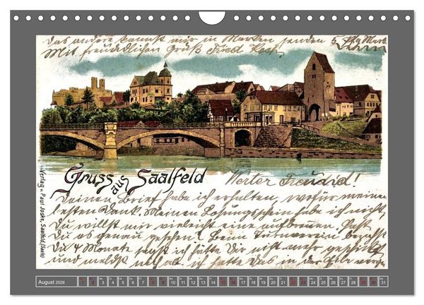 Produktbild: Gru&szlig; aus Saalfeld an der Saale (Wandkalender 2026 DIN A4 quer), CALVENDO Monatskalender