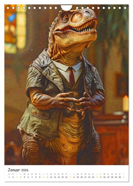 Produktbild: Tyrannosaurus Rex - Kleine Arme, gro&szlig;e Abenteuer (Wandkalender 2026 DIN A4 hoch), CALVENDO Monatskalender