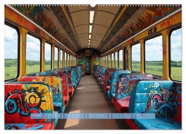 Produktbild: Graffiti Train (hochwertiger Premium Wandkalender 2026 DIN A2 quer), Kunstdruck in Hochglanz