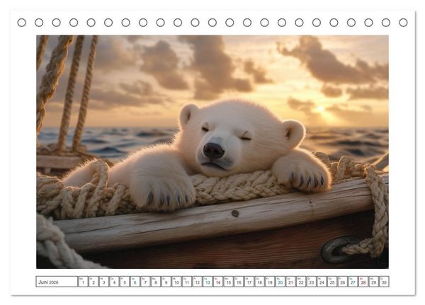 Produktbild: Kleiner Eisb&auml;r und die gro&szlig;e Welt (Tischkalender 2026 DIN A5 quer), CALVENDO Monatskalender