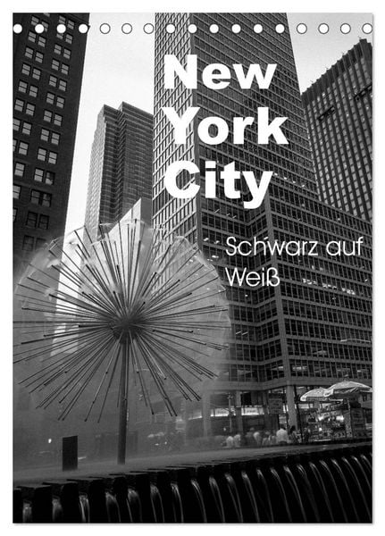 New York City Schwarz auf Weiß (Tischkalender 2026 DIN A5 hoch), CALVENDO Monatskalender