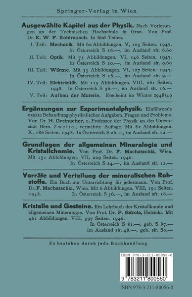 Produktbild: Ausgew&auml;hlte Kapitel aus der Physik. Nach Vorlesungen an der Technischen Hochschule in Graz