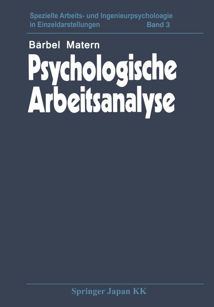 Produktbild: Psychologische Arbeitsanalyse