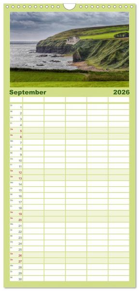 Produktbild: Familienplaner 2026 - Schottland im Licht mit 5 Spalten (Wandkalender, 21 x 45 cm) CALVENDO