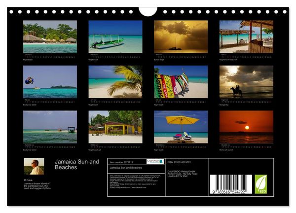 Produktbild: Jamaica Sun and Beaches (Wall Calendar 2026 DIN A4 landscape), CALVENDO 12 Month Wall Calendar
